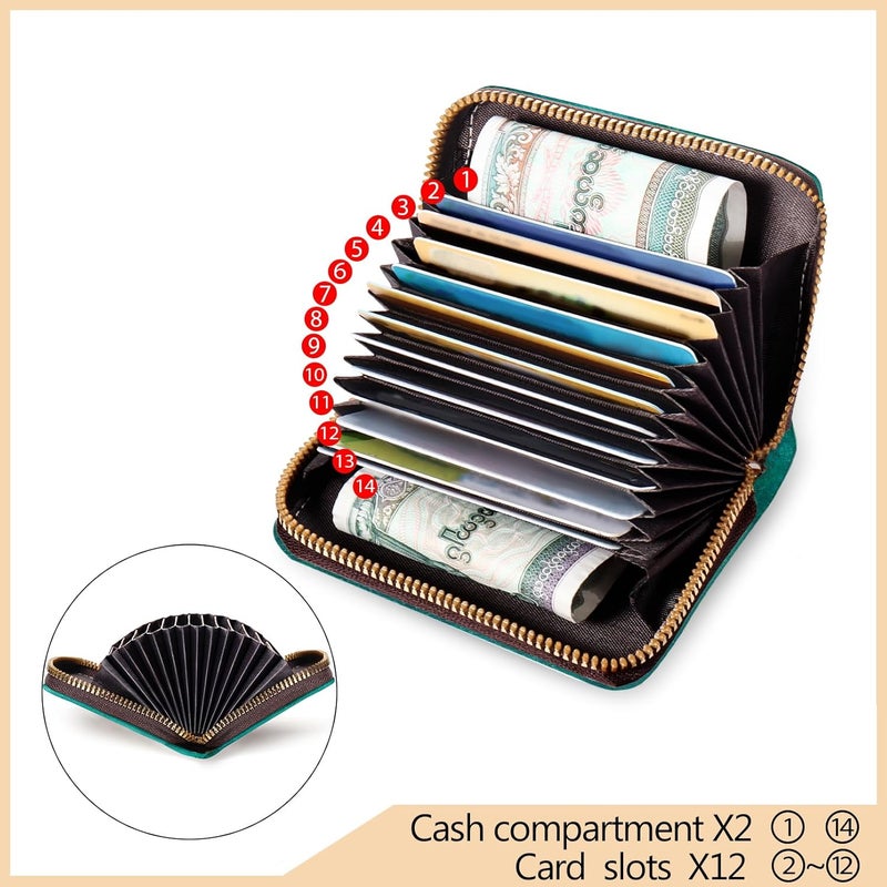 Yonlevres Credit Card Holder RFID Wallet, Small Card Holder Wallet for Women with Keychain Zipper, Funny Leather Print Credit Card Wallets Accordion Gift - Image 5